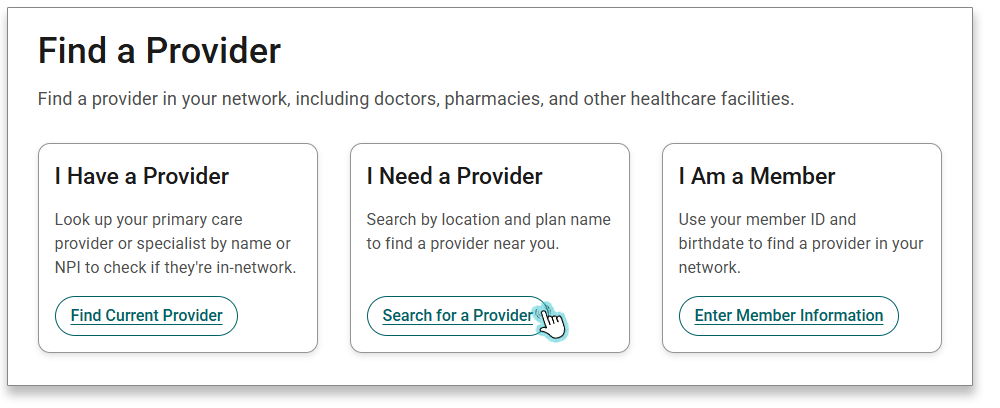 Find a Provider Options